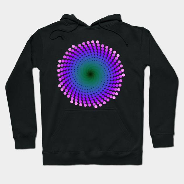 Whirlpool Spiral | Light Nebula Pink Blue Green Hoodie by aRtVerse